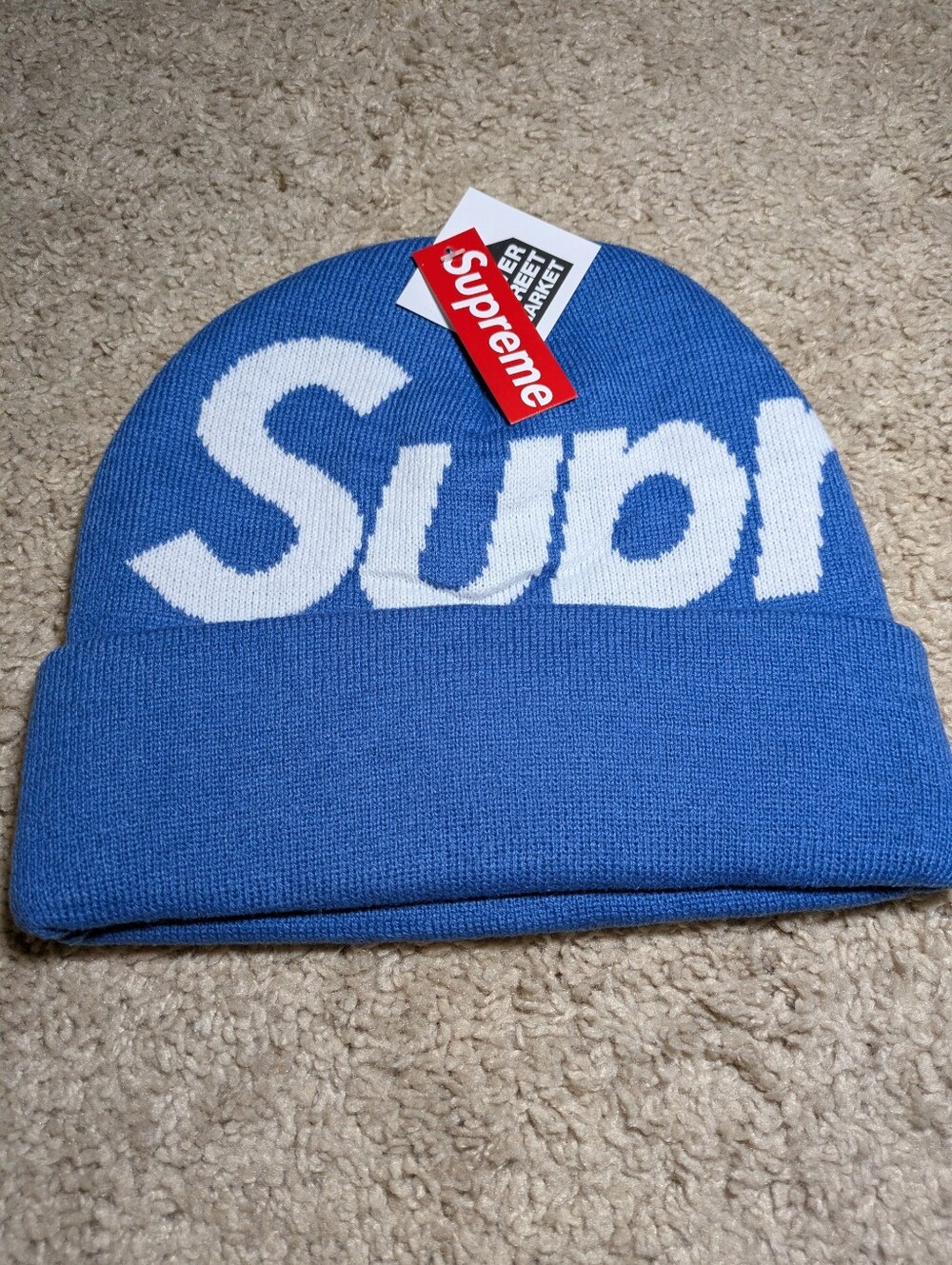 Supreme Big Logo Beanie – Slate – NWT